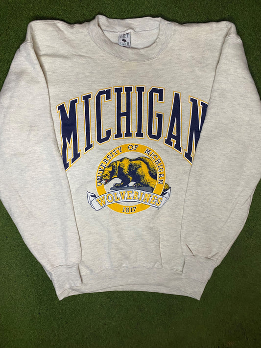 90s Michigan Wolverines - Vintage College Sweatshirt (Large) Gametime Vintage