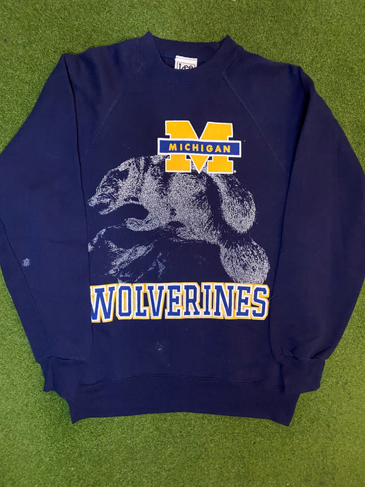 90s Michigan Wolverines - Vintage College Sweatshirt (Large) Gametime Vintage