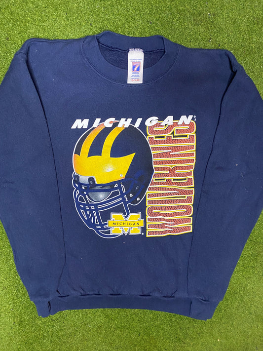 90s Michigan Wolverines - Vintage College Football Sweatshirt (Youth XL) 