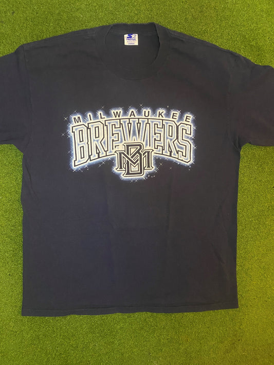 90s Milwaukee Brewers - Vintage MLB T-Shirt (Large)