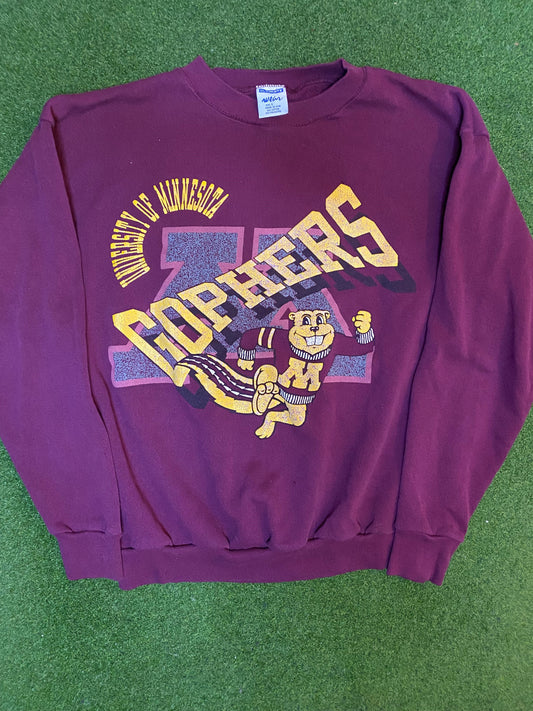 90s Minnesota Golden Gophers - Vintage College Sweatshirt (Large) 