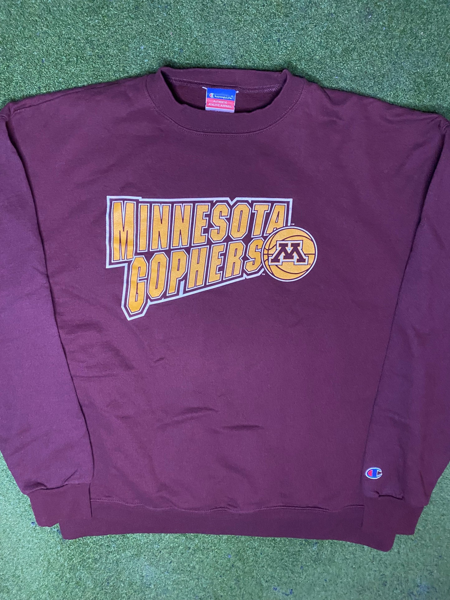 90s Minnesota Golden Gophers - Vintage College Basketball Sweatshirt (XL) Gametime Vintage