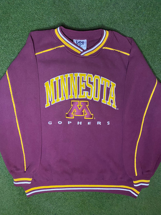 90s Minnesota Golden Gophers - Vintage College Crewneck Sweatshirt (Large)