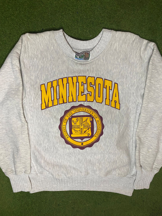 90s Minnesota Golden Gophers - Vintage College Crewneck (Medium)