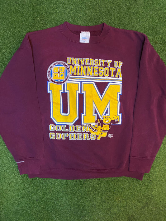 90s Minnesota Golden Gophers - Vintage University Sweatshirt (Large) 