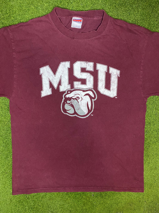 90s Mississippi State Bulldogs - Vintage College T-Shirt (Large) 