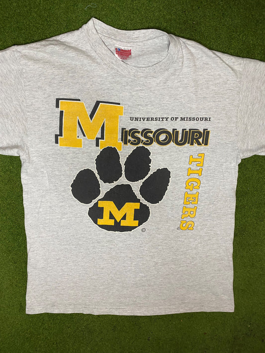 90s Missouri Tigers - Vintage College T-Shirt (Large) Gametime Vintage