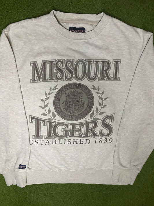 90s Missouri Tigers - Vintage College Sweatshirt (Small) - Gametime Vintage