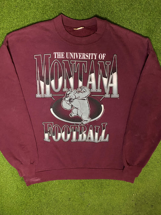 90s Montana Grizzlies - Vintage College Football Sweatshirt (XL) Gametime Vintage