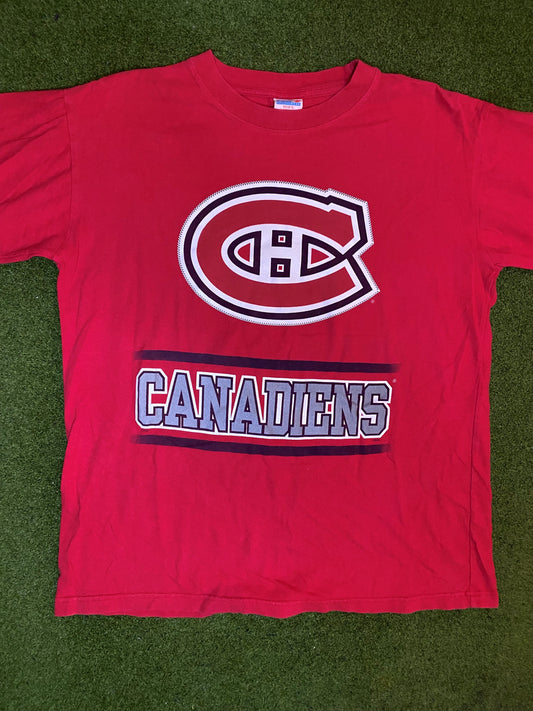 90s Montreal Canadiens - Vintage NHL T-Shirt (Medium)