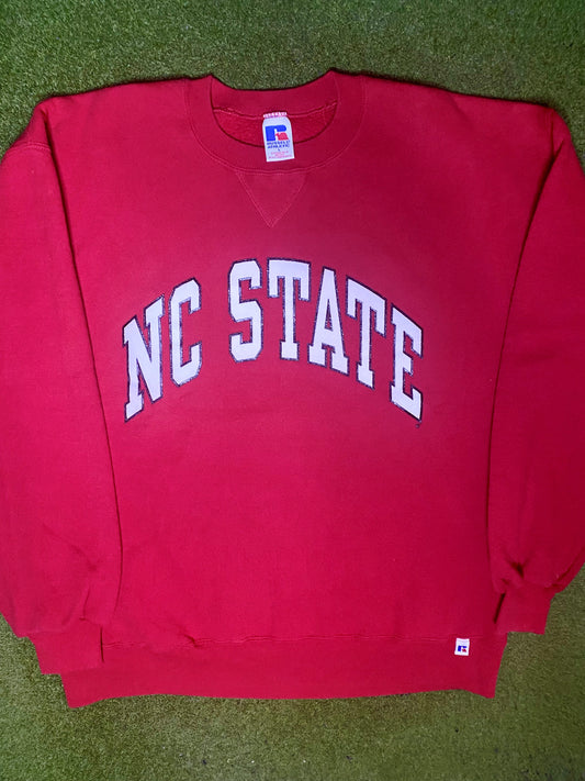 90s NC State Wolfpack - Vintage College Sweatshirt (Large) - Gametime Vintage