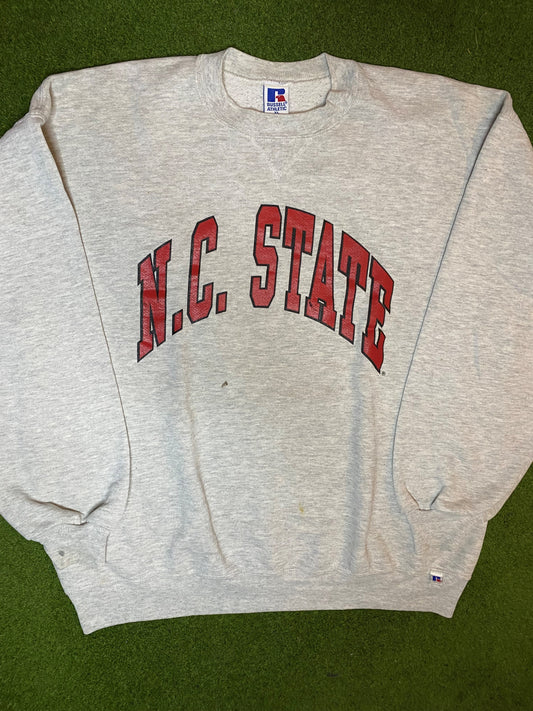 90s NC State Wolfpack - Vintage College Crewneck Sweatshirt (XL)