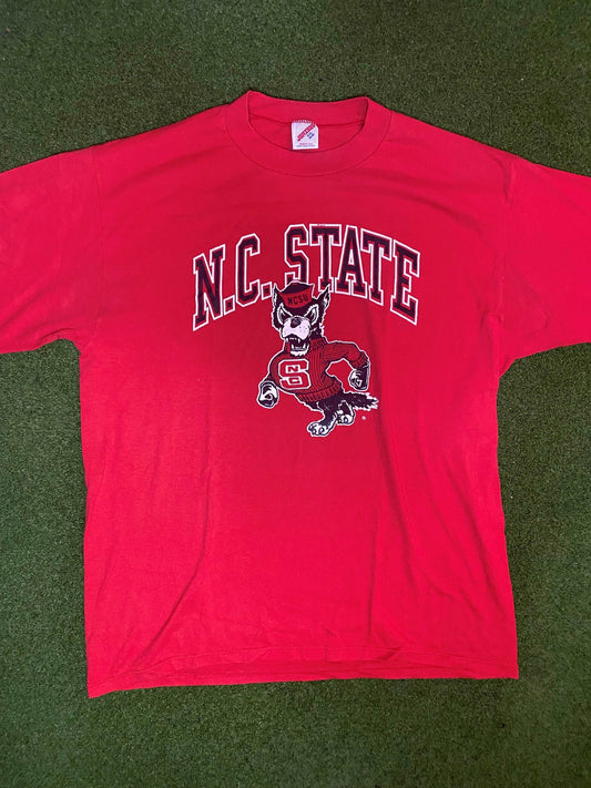 90s N.C. State Wolfpack - Vintage College Tee Shirt (2XL) Gametime Vintage