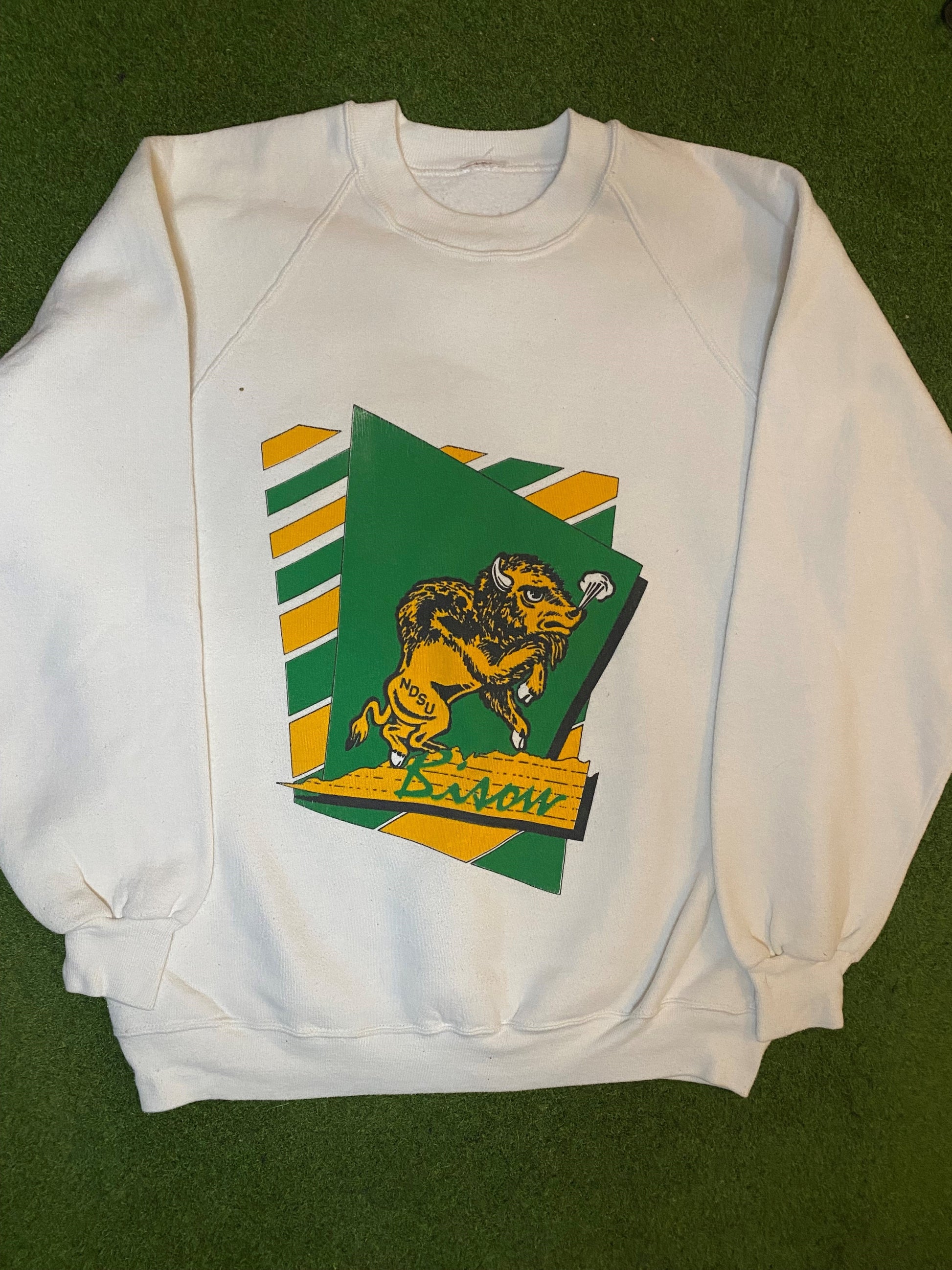 90s North Dakota State Bison - Vintage College Crewneck Sweatshirt (XL)