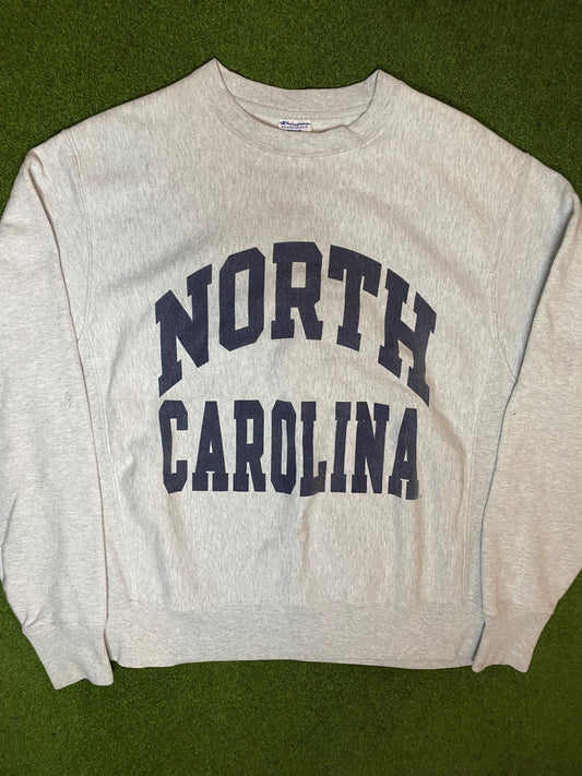 90s North Carolina Tar Heels - Champion Brand Reverse Weave - Vintage College Sweatshirt (Medium) 