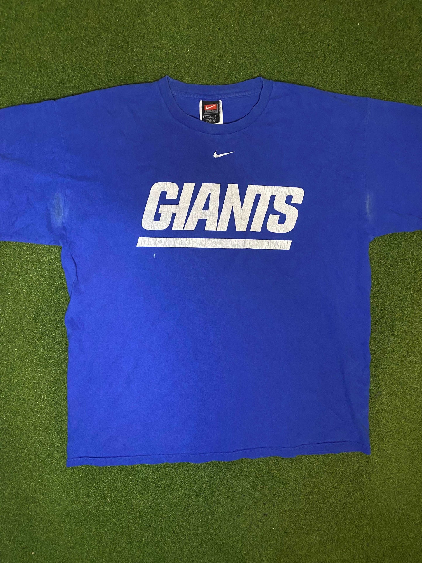 90s New York Giants - Nike - Vintage NFL Tee Shirt (Large)