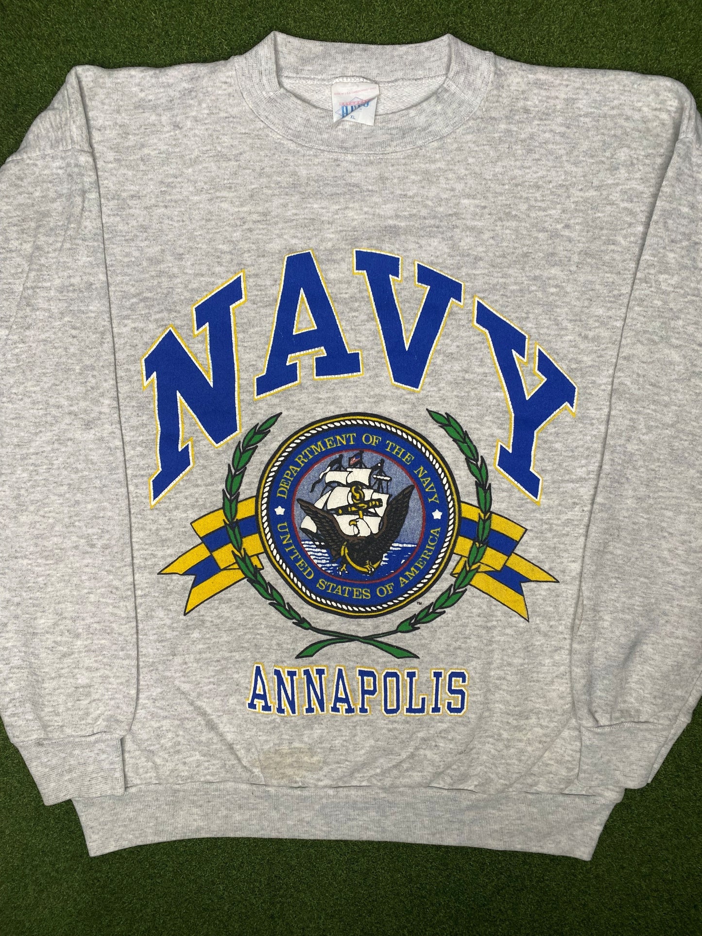 90s Navy - Annapolis - Vintage US Military Sweatshirt (XL)