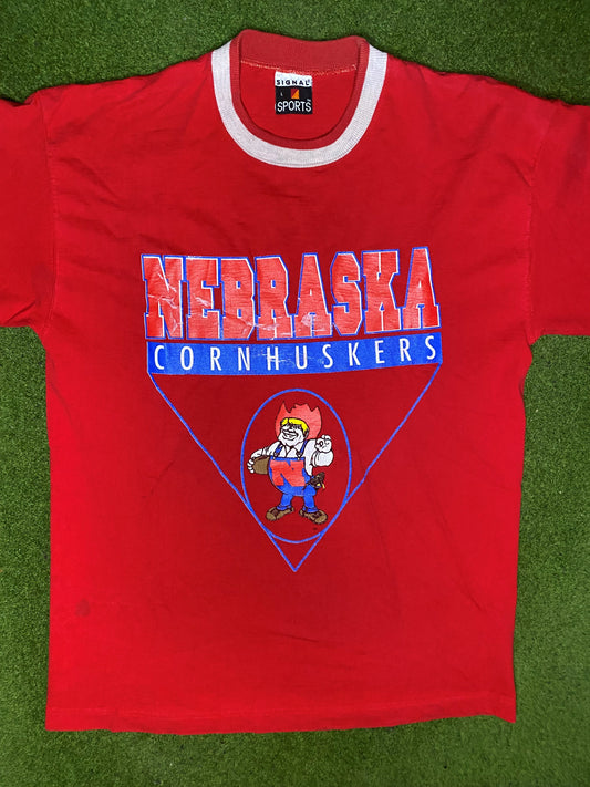 90s Nebraska Cornhuskers - Vintage College Tee (Large) - Gametime Vintage