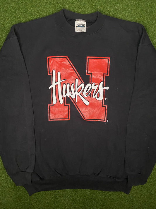 90s Nebraska Cornhuskers - Vintage College Crewneck Sweatshirt (Large)