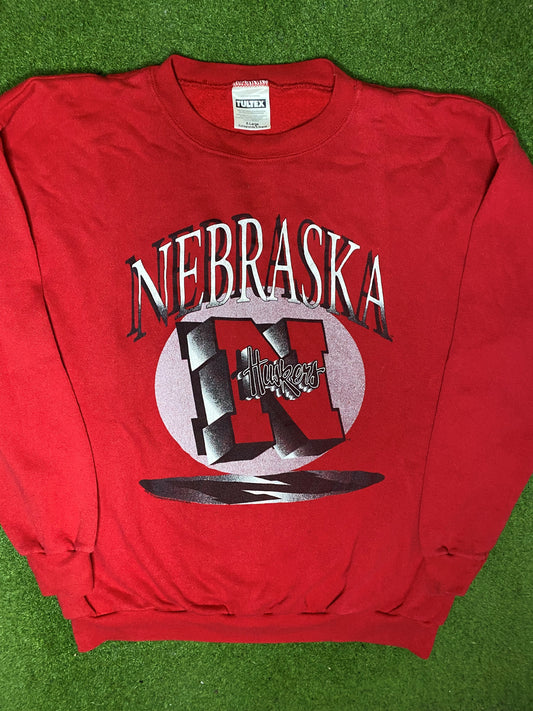 90s Nebraska Cornhuskers - Vintage College Sweatshirt (XL)