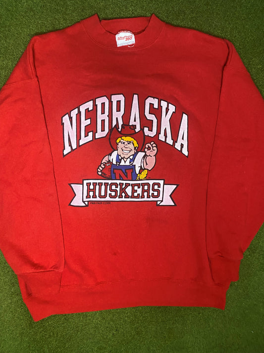 90s Nebraska Cornhuskers - Vintage College Sweatshirt (XL) Gametime Vintage