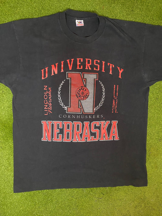 90s Nebraska Cornhuskers - Vintage University Tee (XL) 