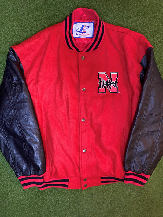 90s Nebraska Cornhuskers - Vintage College Varsity Jacket (Large) Gametime Vintage