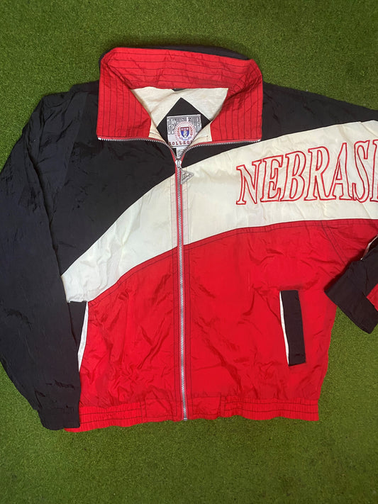 90s Nebraska Cornhuskers - Vintage College Windbreaker (Large)