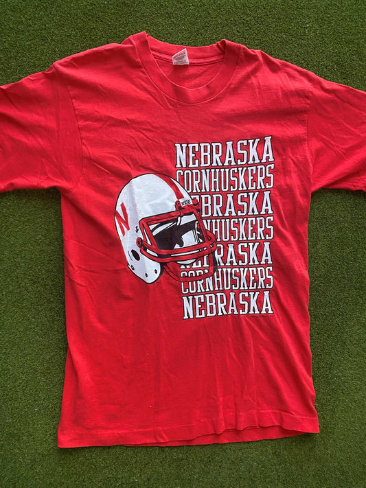 90s Nebraska Cornhuskers - Vintage College Football T-Shirt (Large)