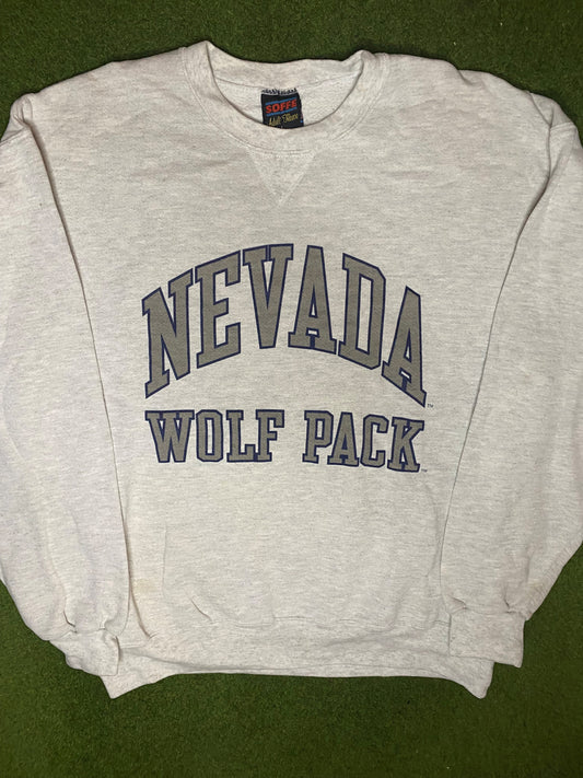 90s Nevada Wolf Pack - Vintage College Sweatshirt (Large)