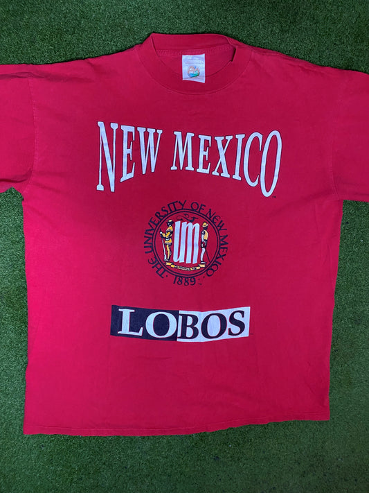 90s New Mexico Lobos - Vintage University T-Shirt (XL)