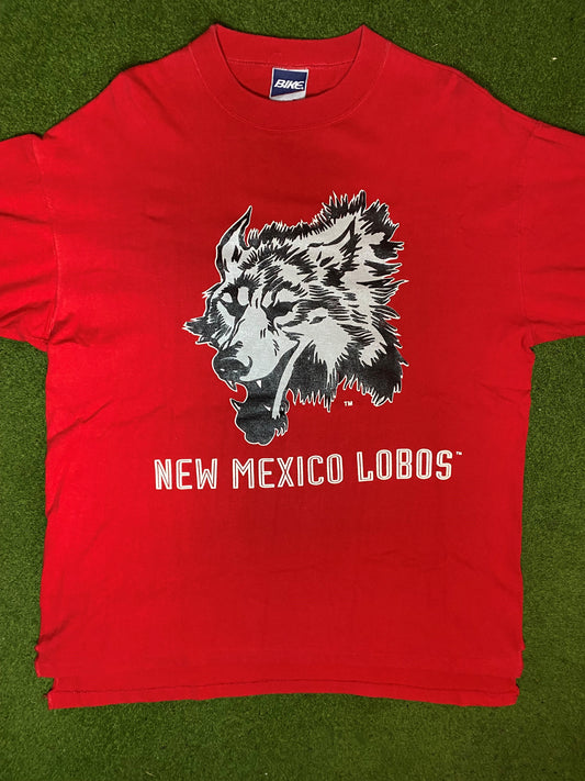 90s New Mexico Lobos - Vintage College T-Shirt (Large) Gametime Vintage