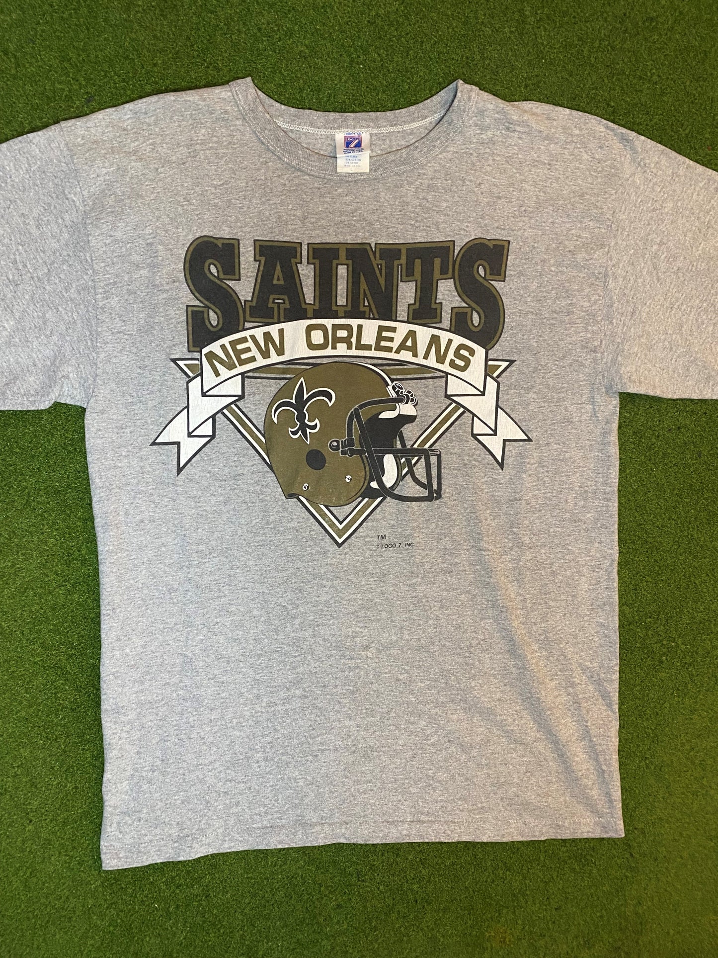 90s New Orleans Saints - Vintage NFL T-Shirt (Large)