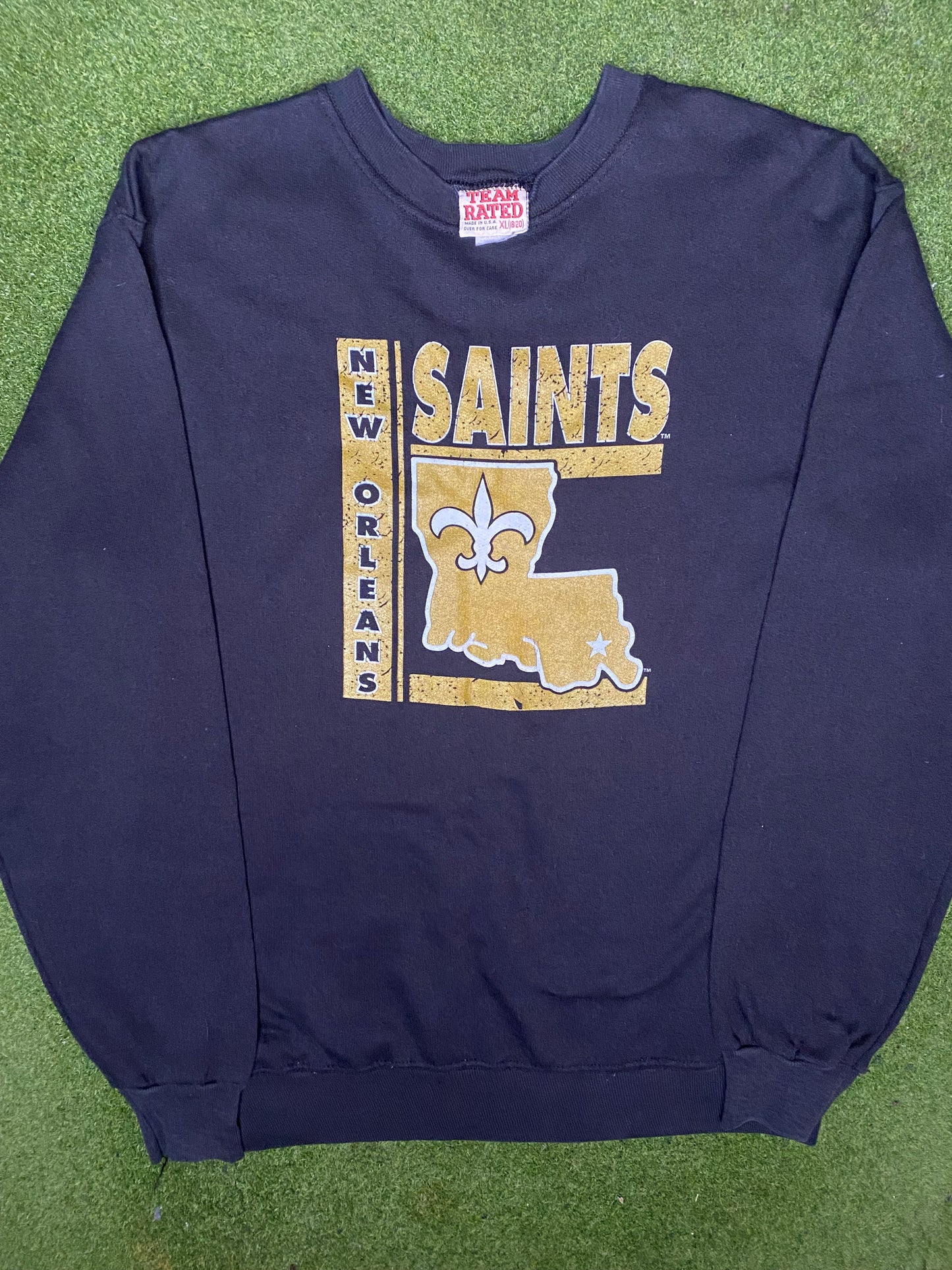 90s New Orleans Saints - Vintage NFL Crewneck Sweatshirt (Youth XL)