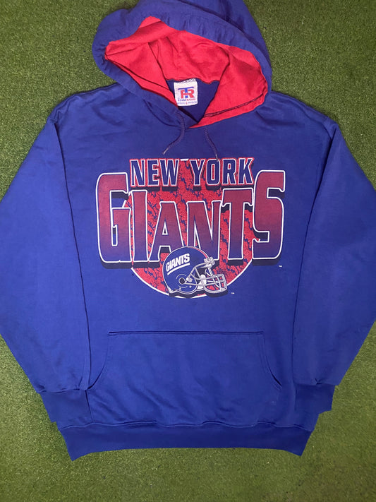 90s New York Giants - Vintage NFL Hoodie (Large) - Gametime Vintage