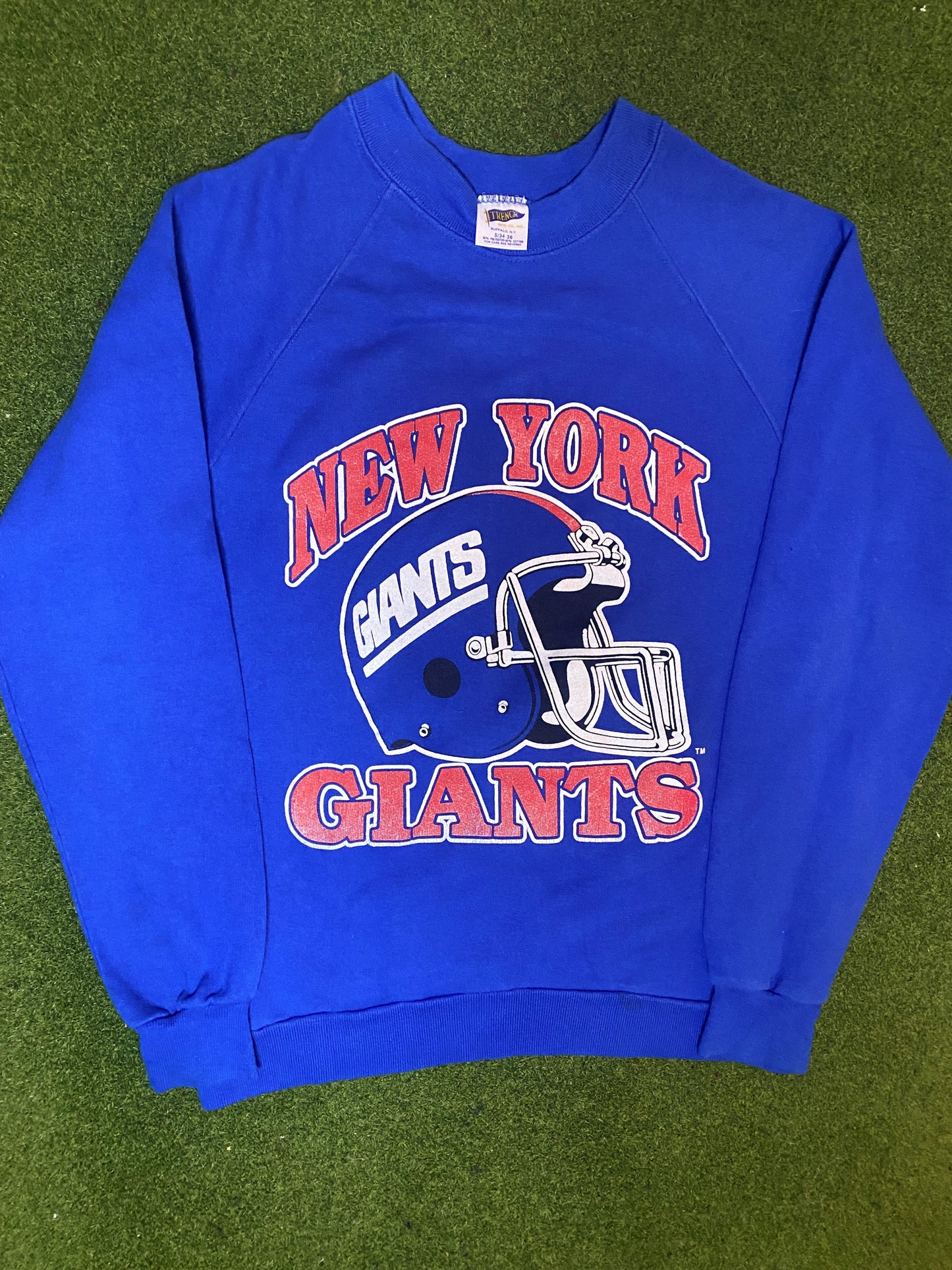 90s New York Giants - Vintage NFL Sweatshirt (Small) Gametime Vintage