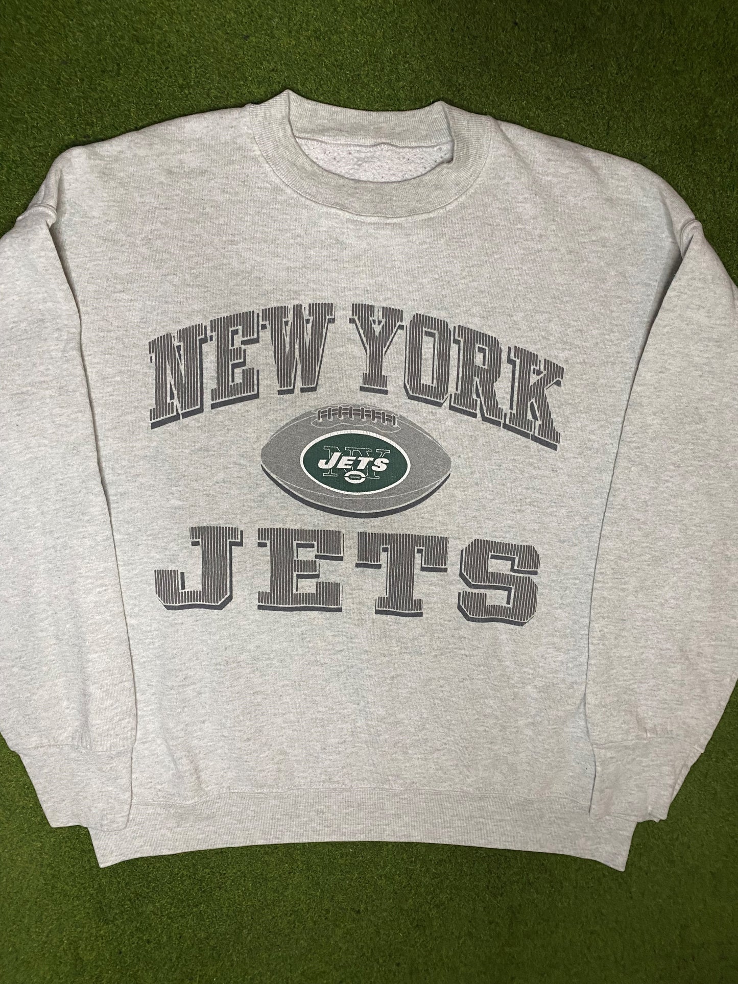 90s New York Jets - Vintage NFL Sweatshirt (XL) Gametime Vintage