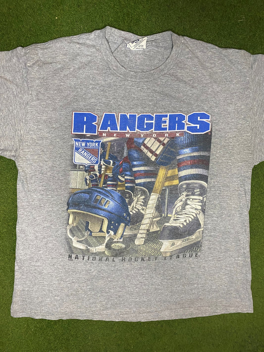 90s New York Rangers - Vintage NHL T-Shirt (2XL) Gametime Vintage