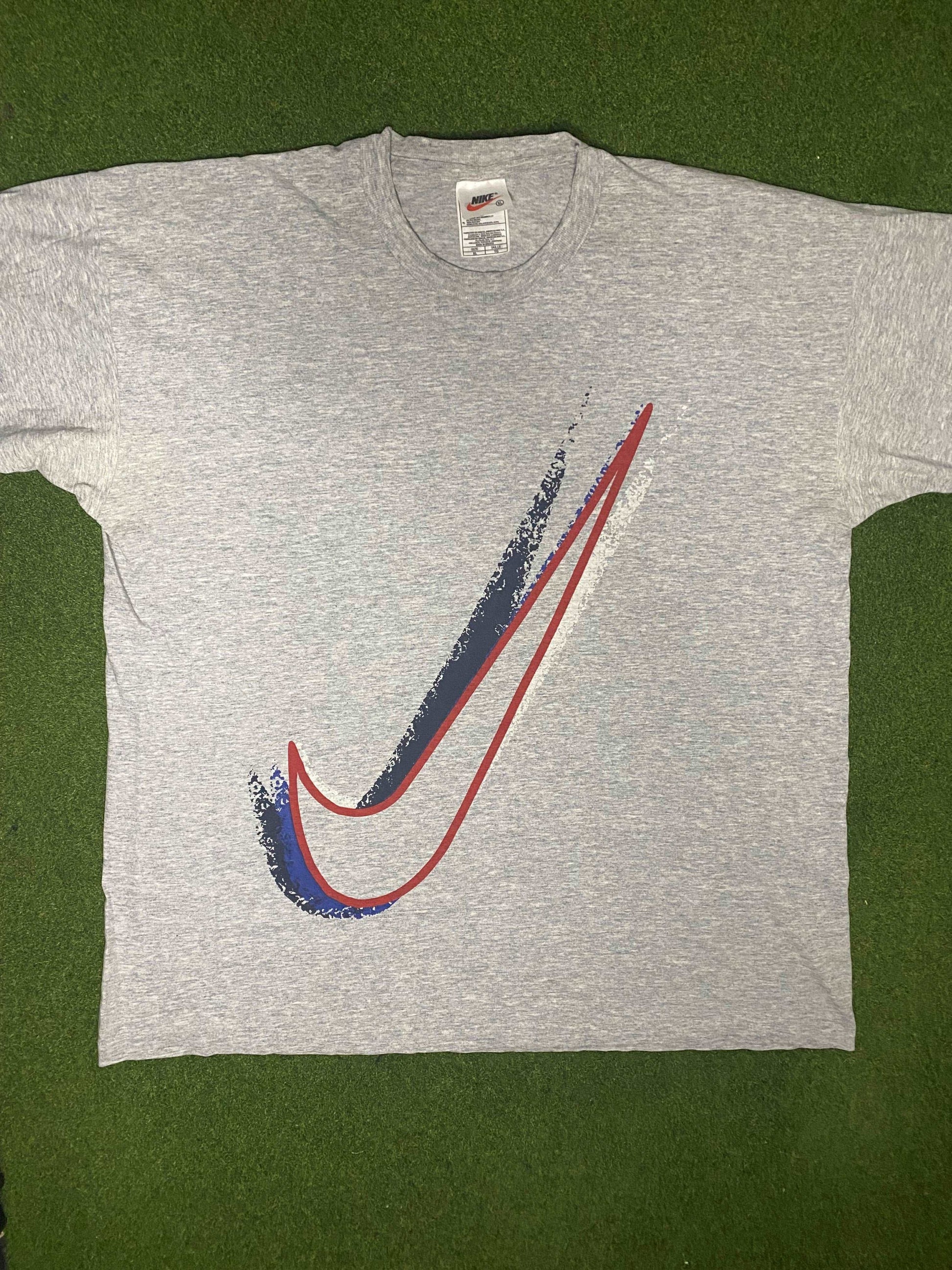 90s Nike - Big Logo - Vintage Nike Tee Shirt (XL)