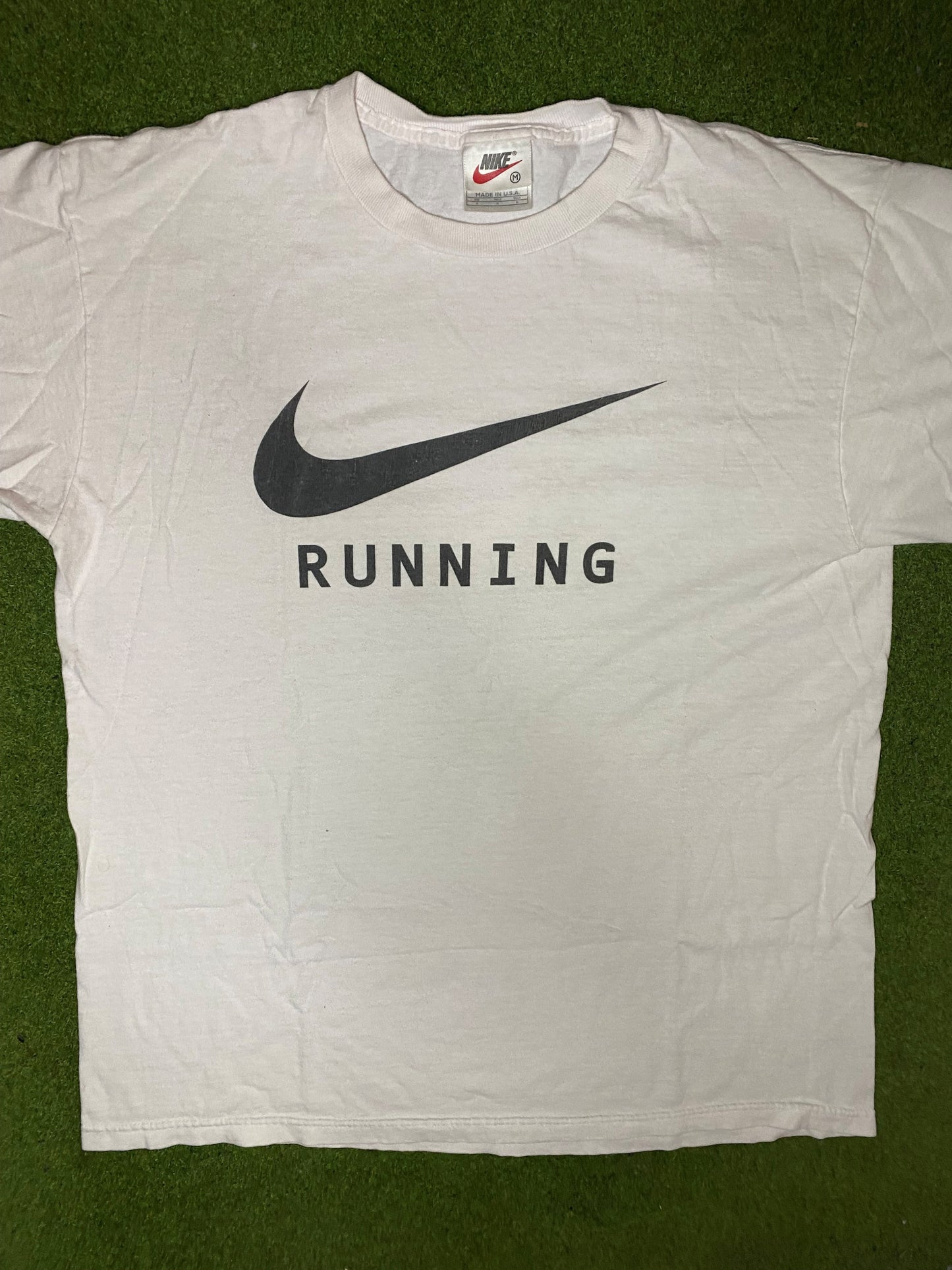 90s Nike Running - Vintage Nike T-Shirt (Medium) 