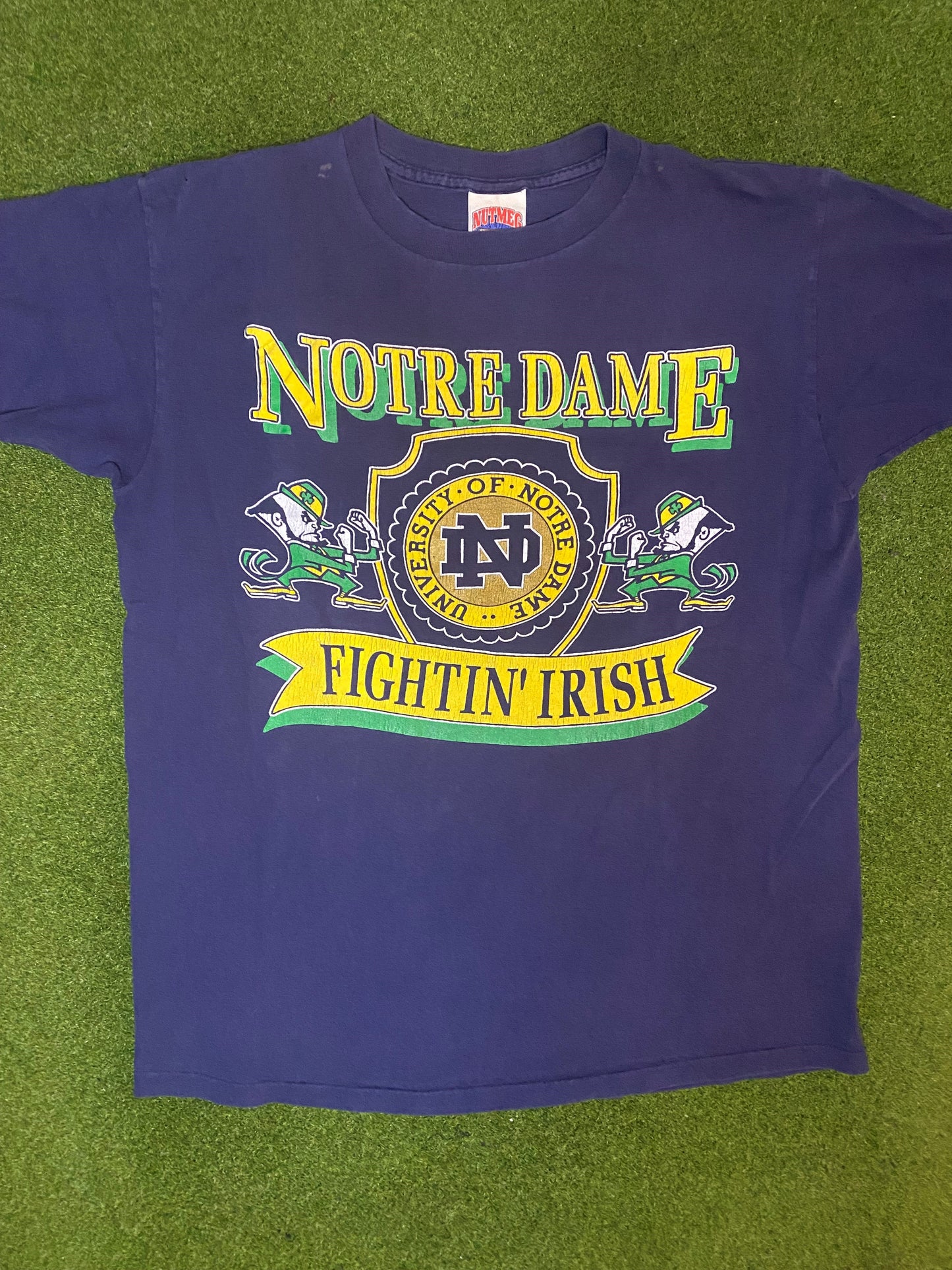 90s Notre Dame Fighting Irish - Vintage College T-Shirt (Large) Gametime Vintage