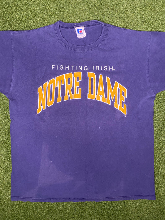 80s Notre Dame Fighting Irish - Vintage College T Shirt (Large)