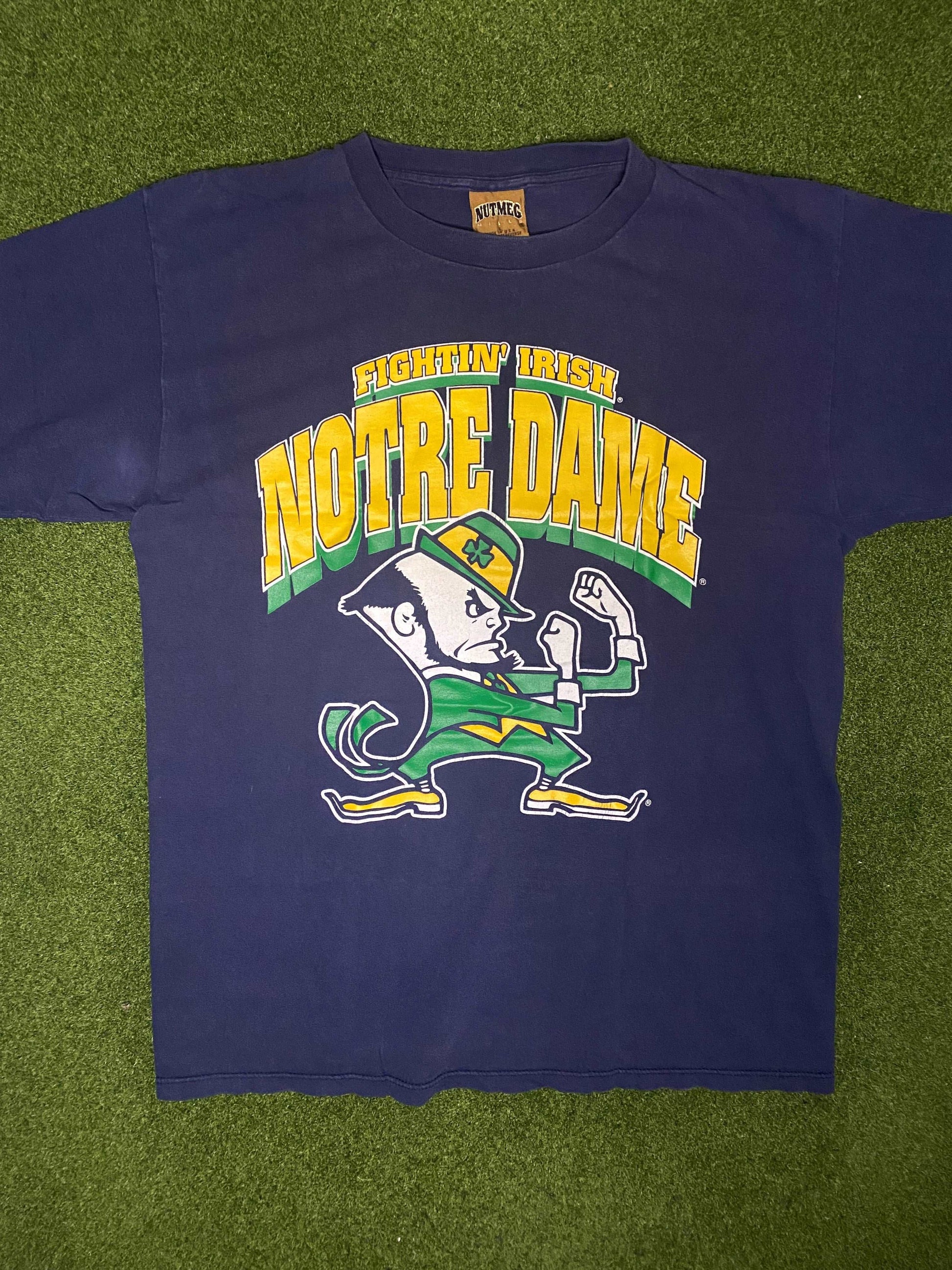 90s Notre Dame Fighting Irish - Vintage College Tee Shirt (Large)