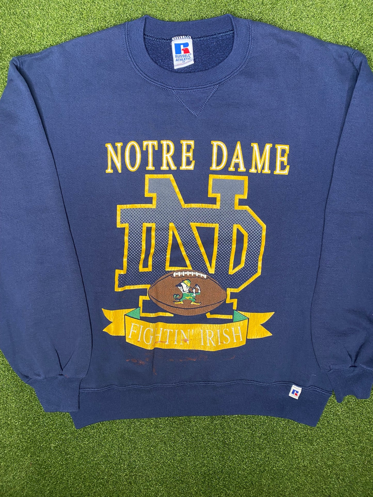 90s Notre Dame Fighting Irish - Vintage College Sweatshirt (Large)