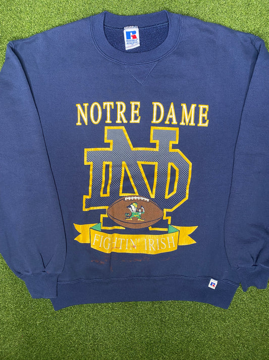 90s Notre Dame Fighting Irish - Vintage College Sweatshirt (Large)