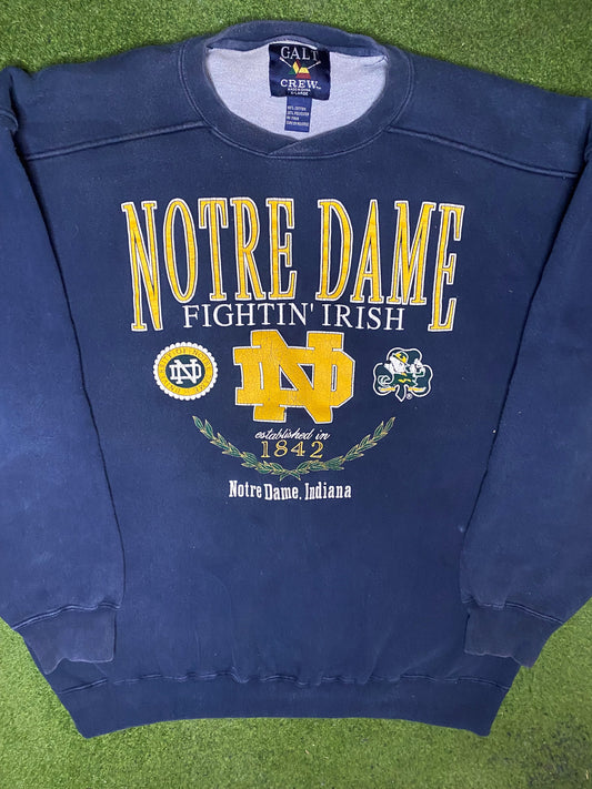 90s Notre Dame Fighting Irish - Vintage College Sweatshirt (XL) - Gametime Vintage