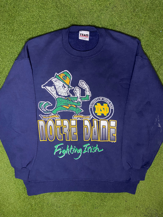 90s Notre Dame Fighting Irish - Vintage College Sweatshirt (2XL)