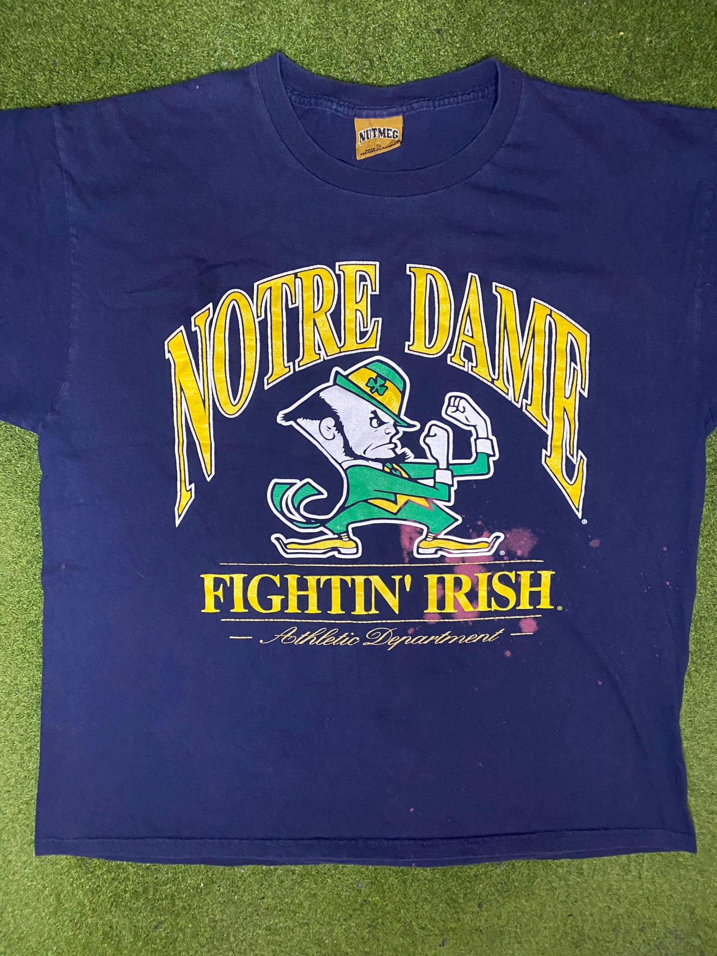 90s Notre Dame Fighting Irish - Vintage College T-Shirt (XL) Gametime Vintage