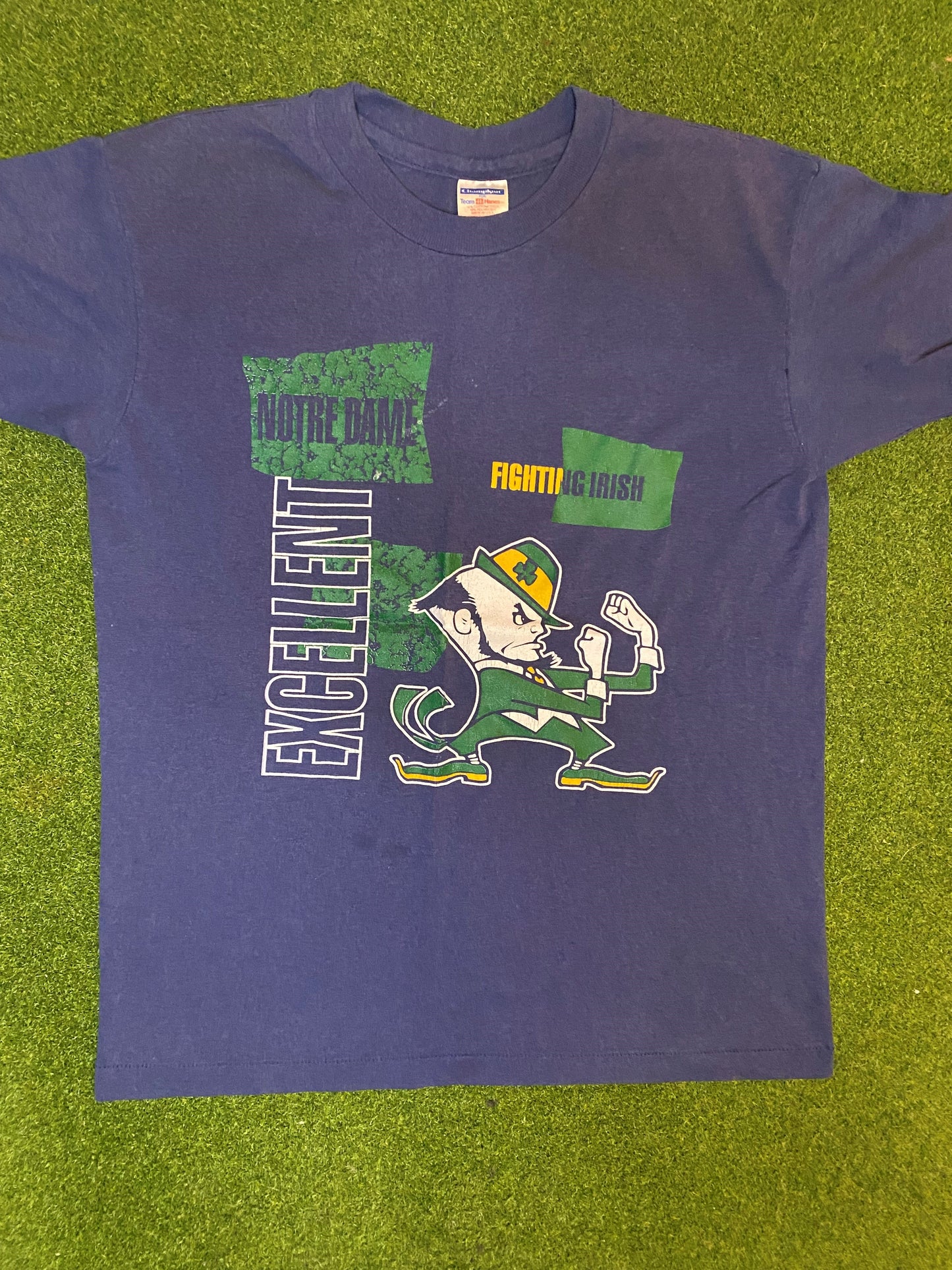 90s Notre Dame Fighting Irish - Vintage College T-Shirt (Youth Large)