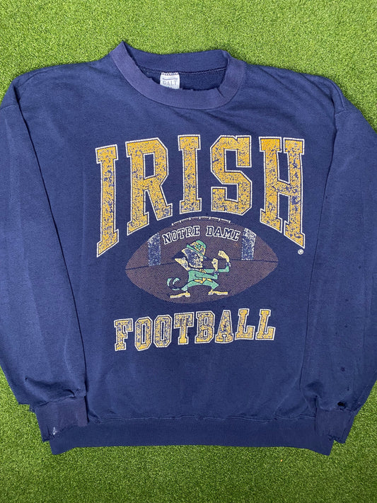 90s Notre Dame Fighting Irish - Vintage College Football Sweatshirt (XL)